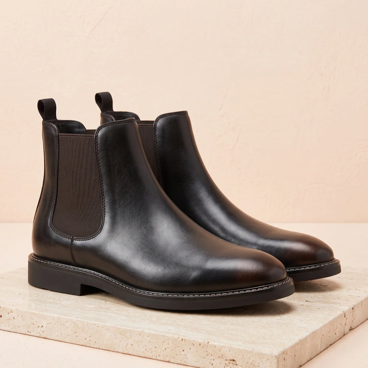 Amadeus Waterproof Pull Tab Chelsea Boots - Black