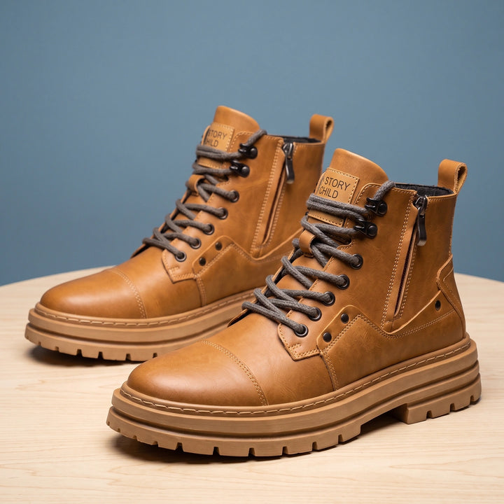 Arvid Full Grain Leather Goodyear Welt Zip Boots - Tan