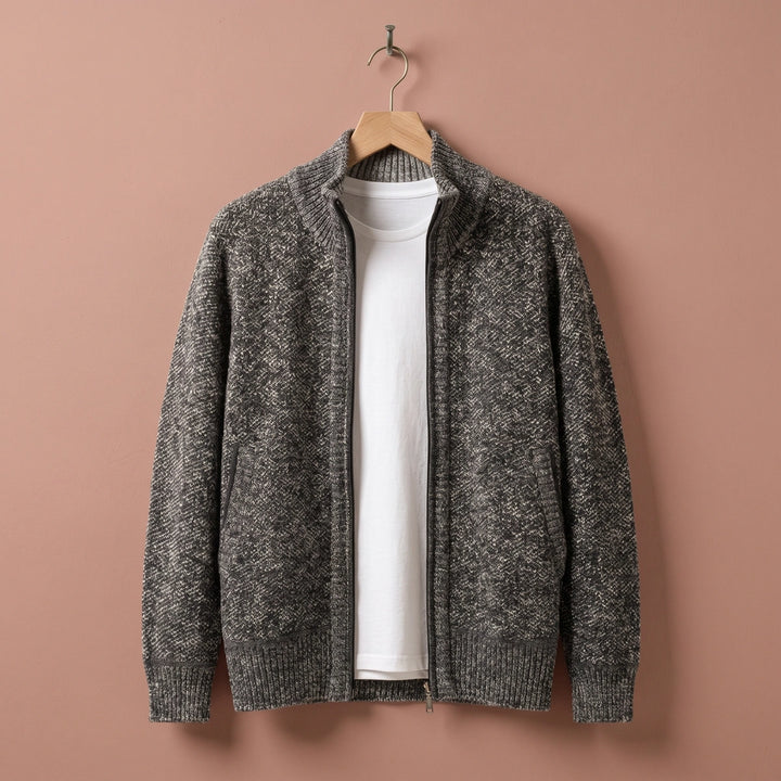 Ashby Fleece Lined Knit Zip Jacket - Gray