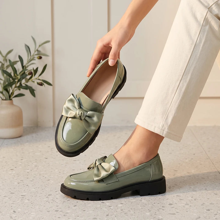 Franca Women's Patent Bow Loafers - Green