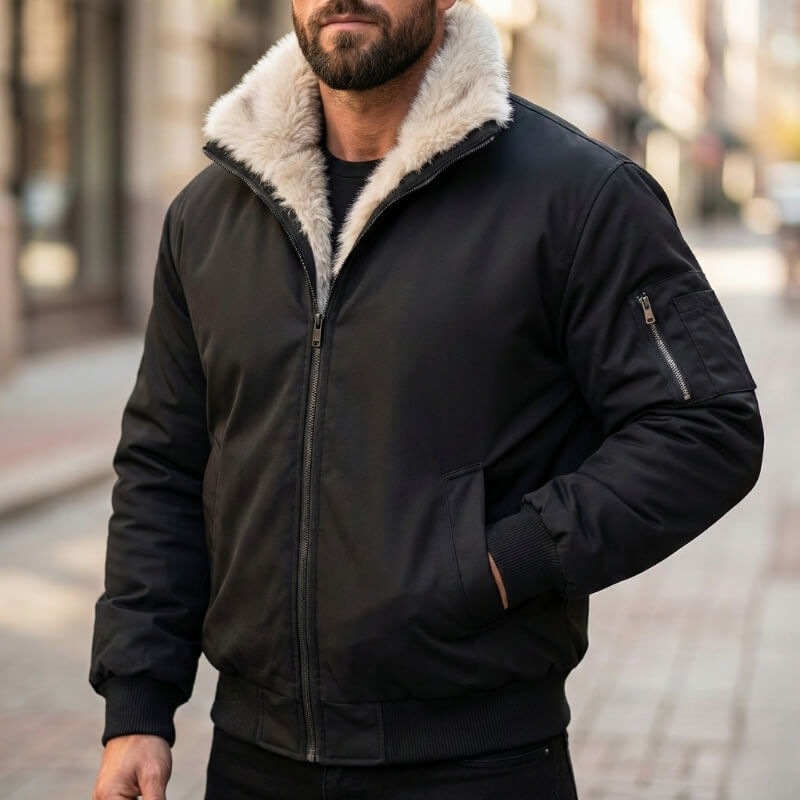 Norvane Fur-Lined Bomber Jacket