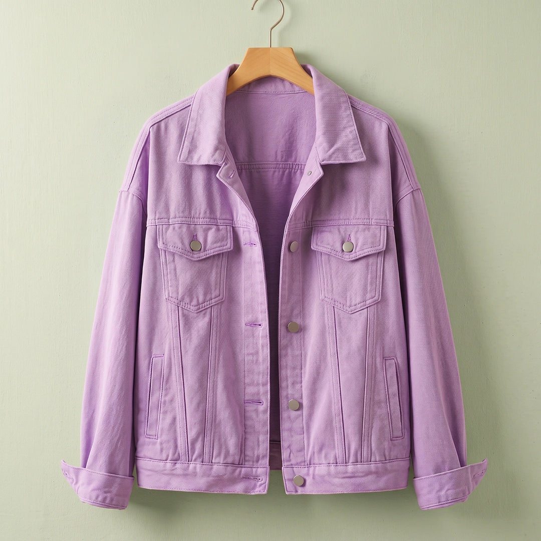 Camille Relaxed Fit Denim Jacket - Lavender