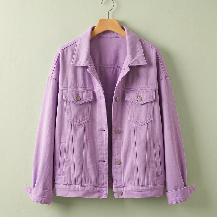 Camille Relaxed Fit Denim Jacket - Lavender