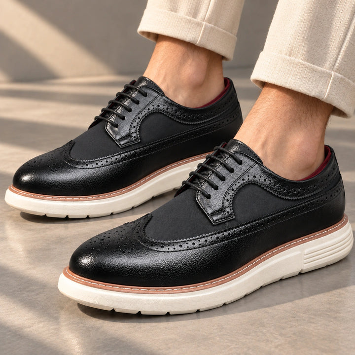Clark Longwing Brogue Derby Shoes - Black
