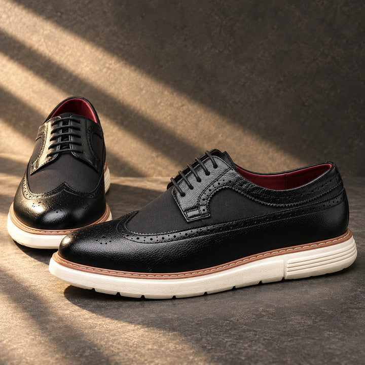 Clark Longwing Brogue Derby Shoes - Black