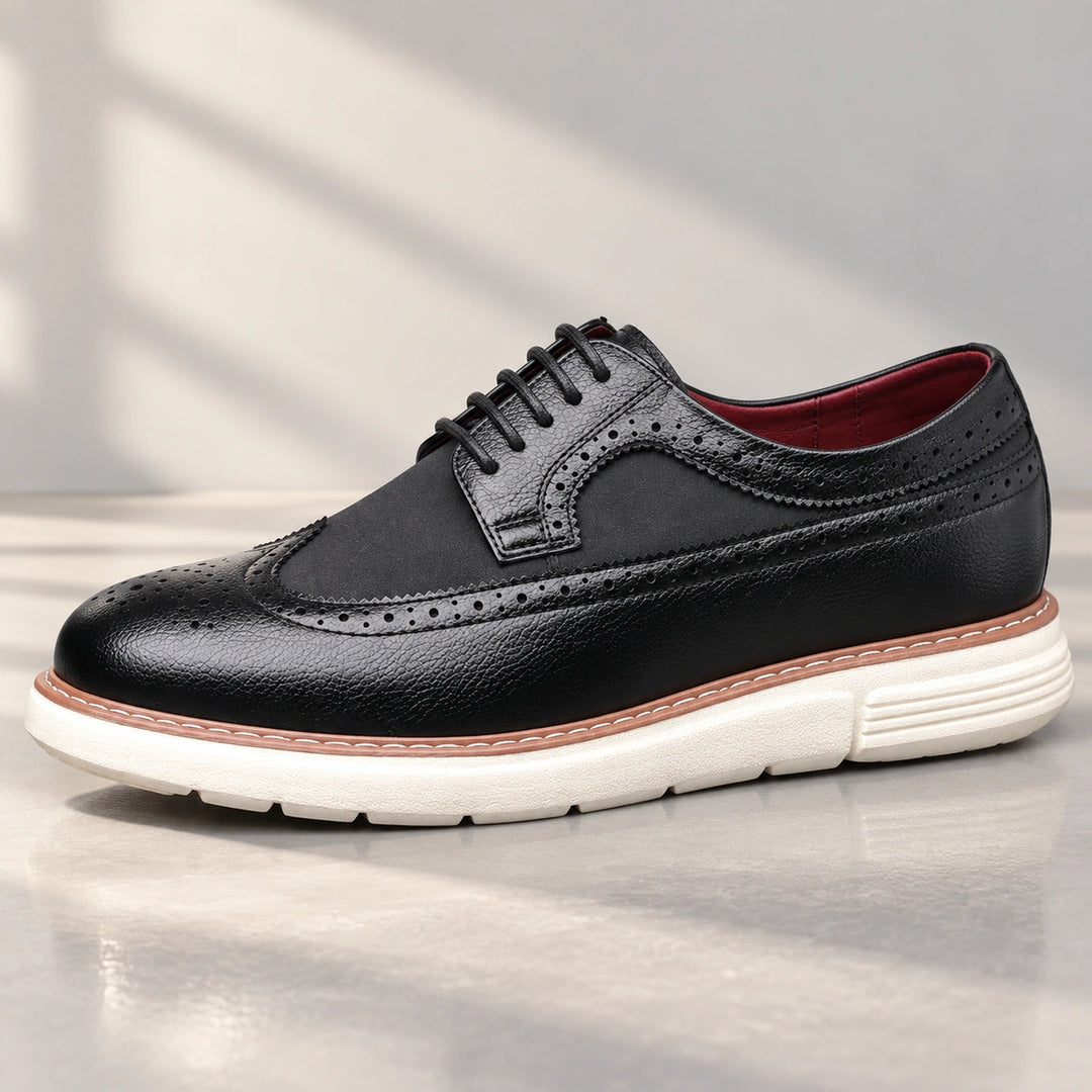 Clark Longwing Brogue Derby Shoes - Black