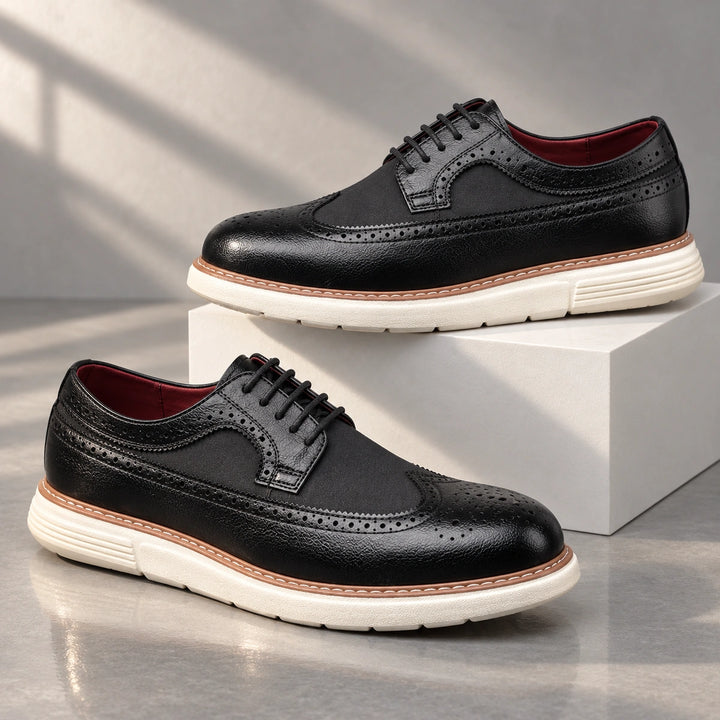 Clark Longwing Brogue Derby Shoes - Black