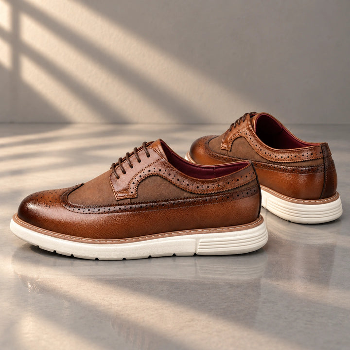 Clark Longwing Brogue Derby Shoes - Brown