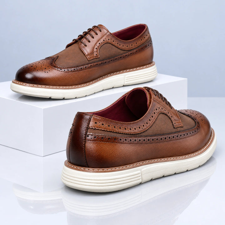 Clark Longwing Brogue Derby Shoes - Brown