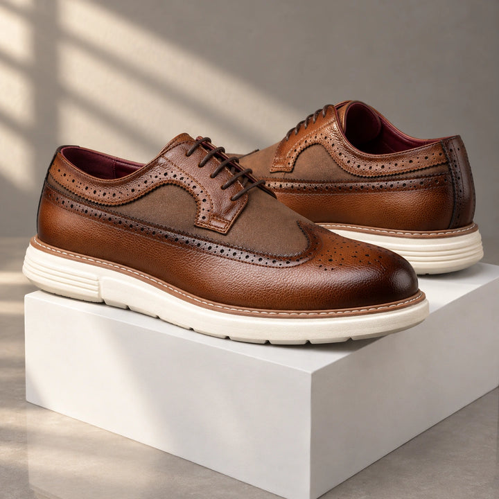 Clark Longwing Brogue Derby Shoes - Brown