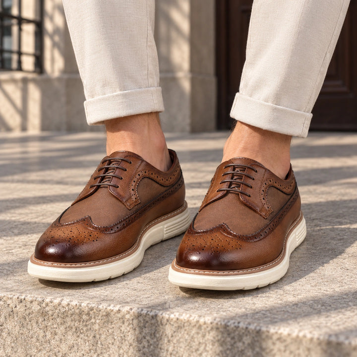 Clark Longwing Brogue Derby Shoes - Brown