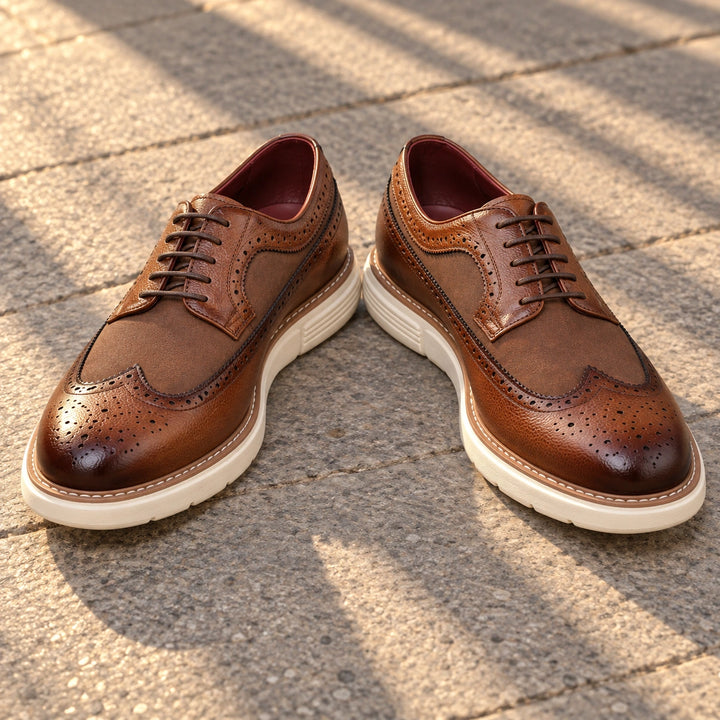 Clark Longwing Brogue Derby Shoes - Brown