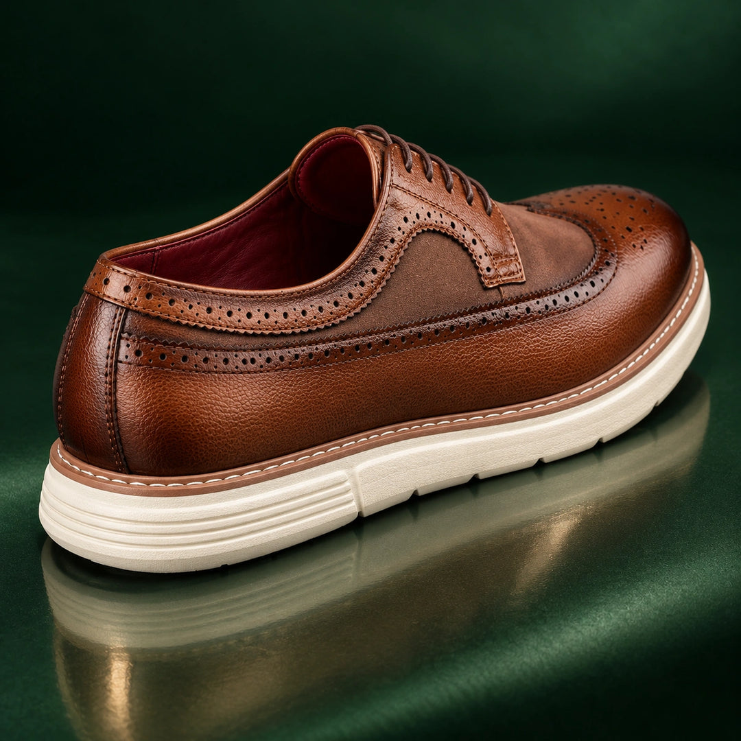 Clark Longwing Brogue Derby Shoes - Brown