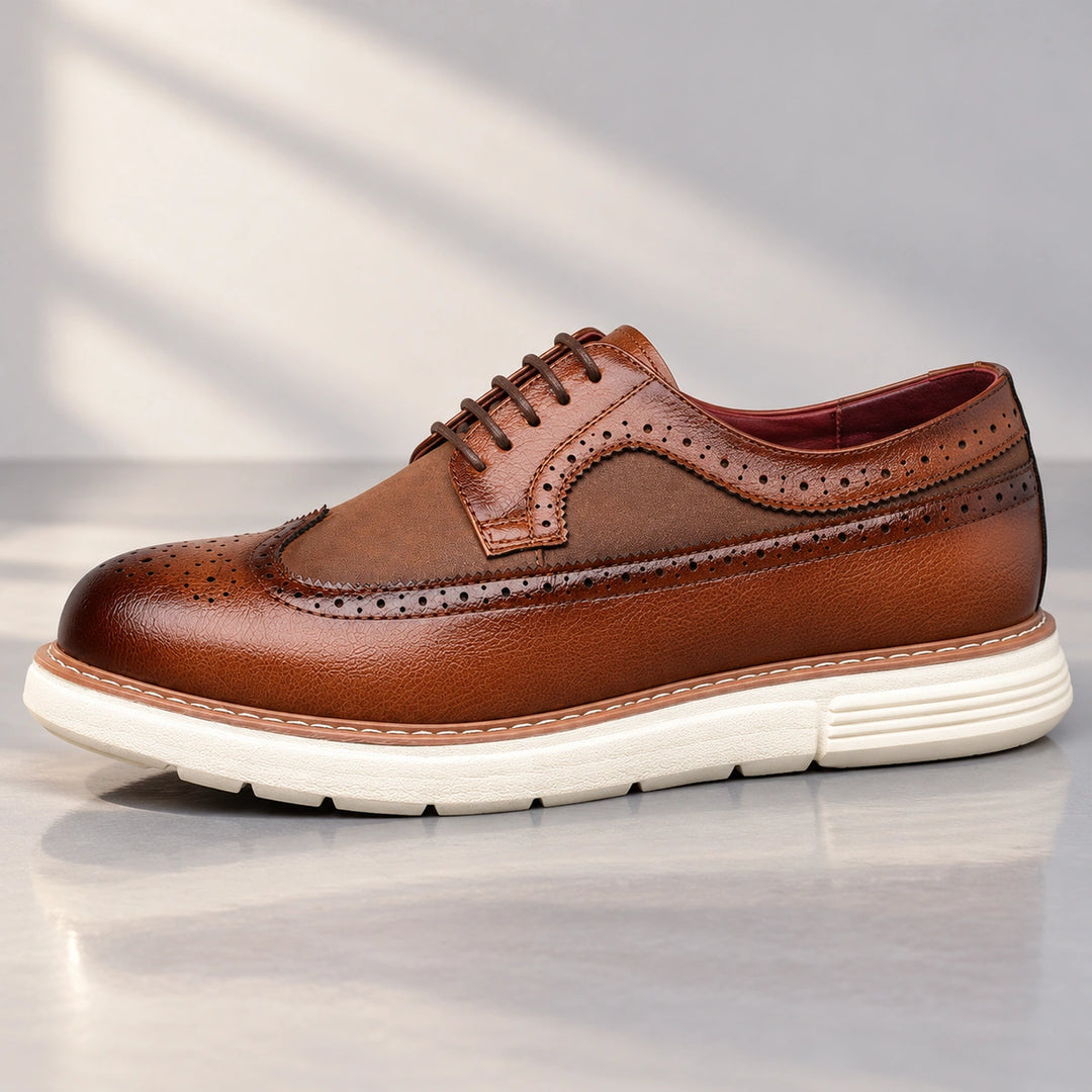 Clark Longwing Brogue Derby Shoes - Brown
