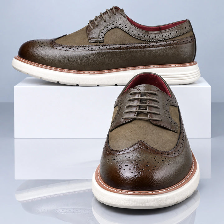 Clark Longwing Brogue Derby Shoes - Green