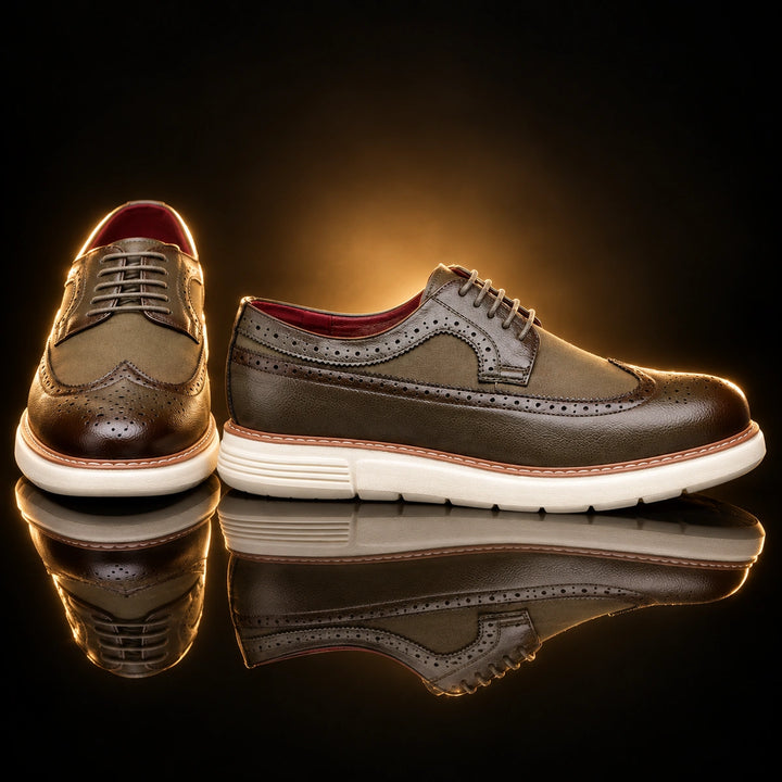 Clark Longwing Brogue Derby Shoes - Green