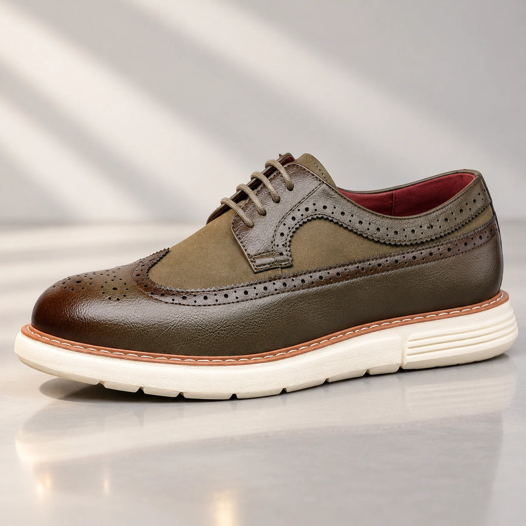Clark Longwing Brogue Derby Shoes - Green