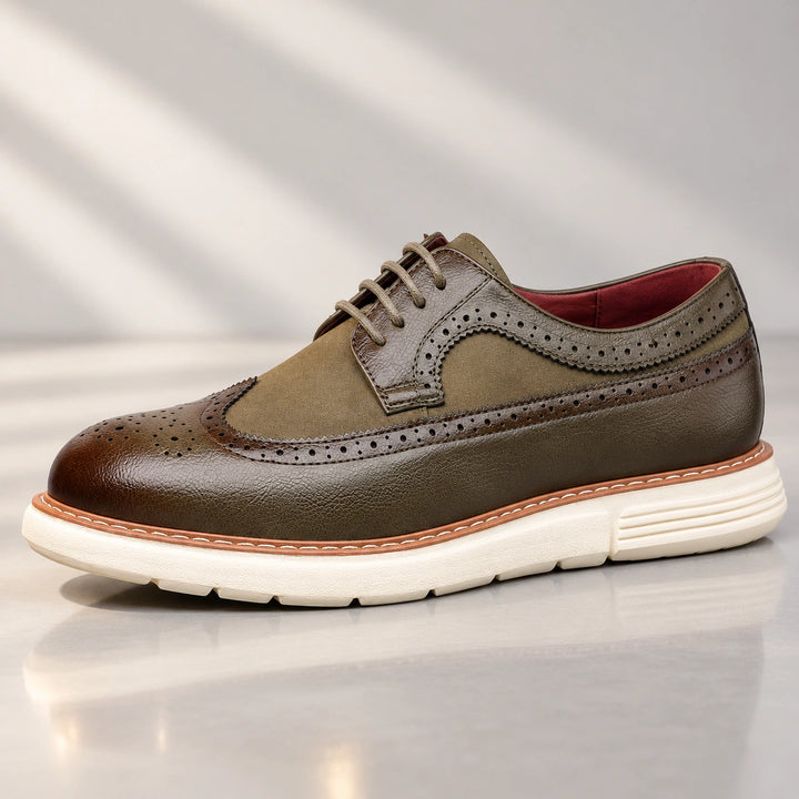 Clark Longwing Brogue Derby Shoes - Green