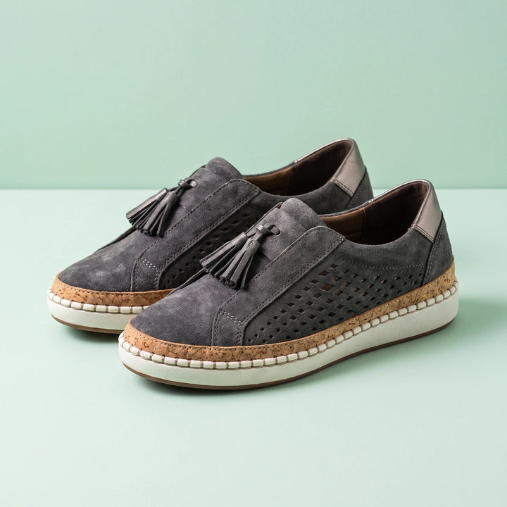 Daria Orthopedic Tassel Slip On Sneakers - Charcoal