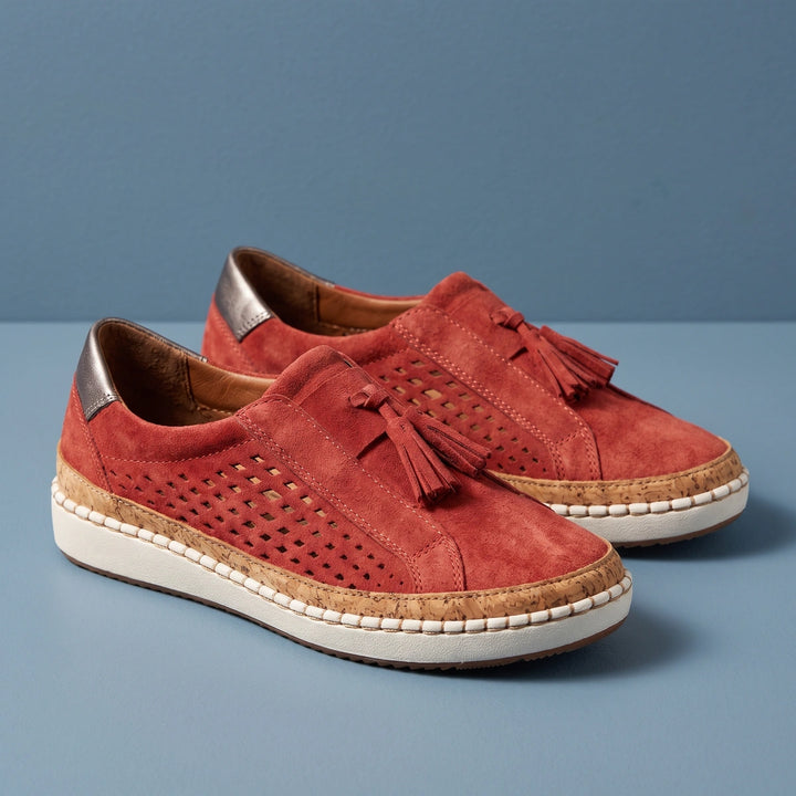 Daria Orthopedic Tassel Slip On Sneakers - Red