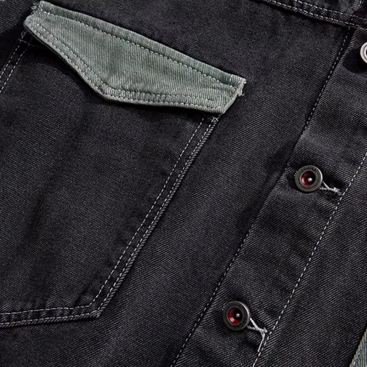 Asymmetry Denim Jacket - Redwood Main