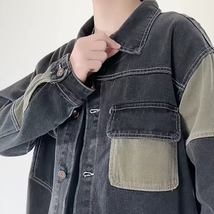 Asymmetry Denim Jacket - Redwood Main
