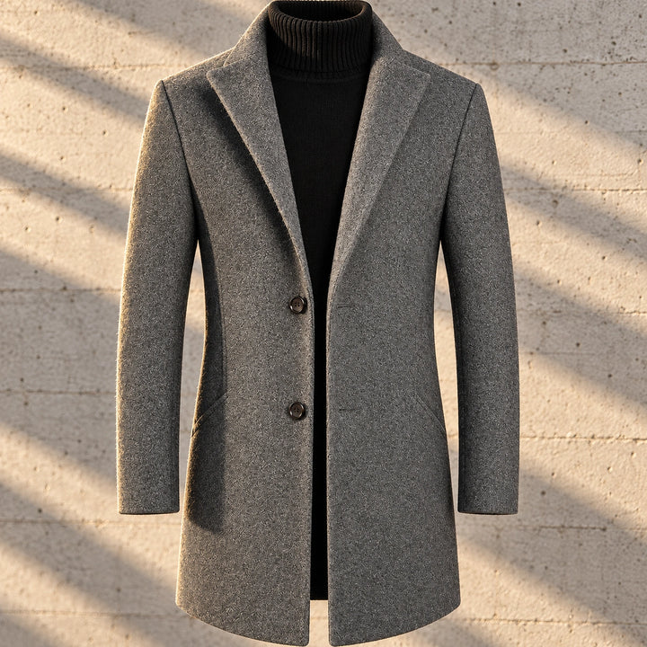 Dudley Wool Blend Notch Lapel Coat - Gray
