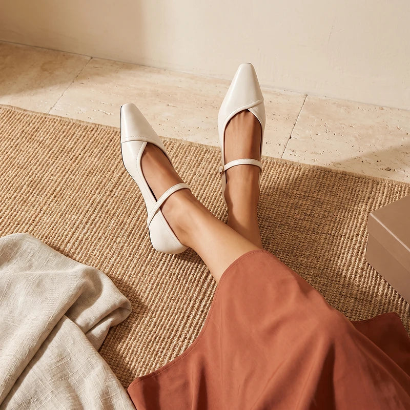 Ottilie Women's Mary Jane Flats - Beige
