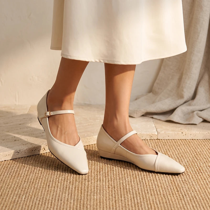 Ottilie Women's Mary Jane Flats - Beige