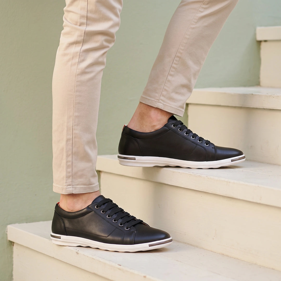 Eugene Genuine Leather Smart Casual Sneakers - Black