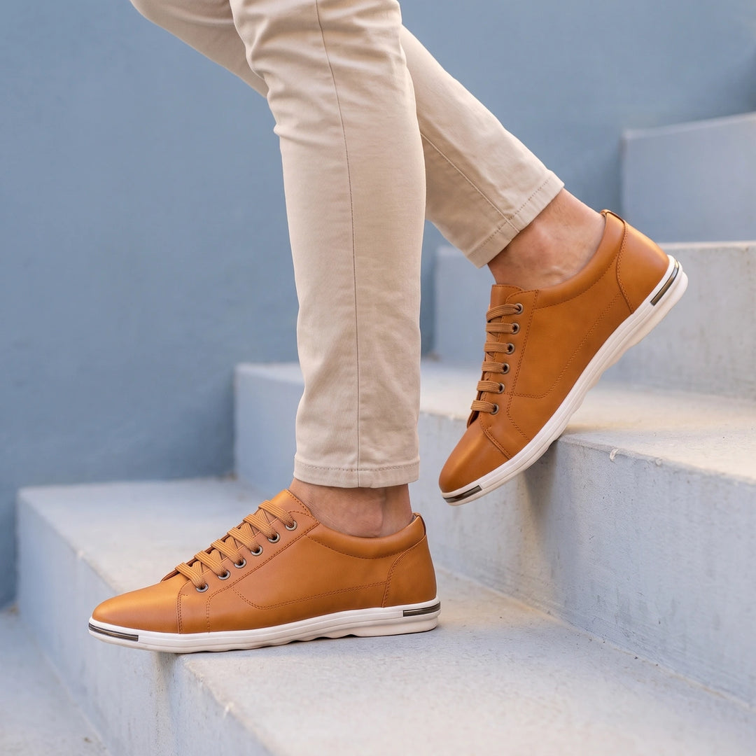 Eugene Genuine Leather Smart Casual Sneakers - Brown