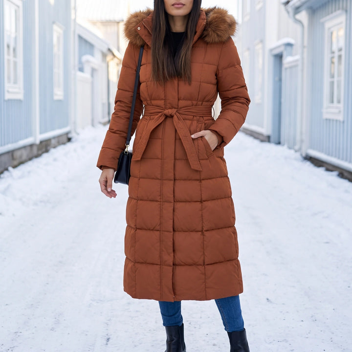 Evelyn Maxi Quilted Puffer Coat - Caramel