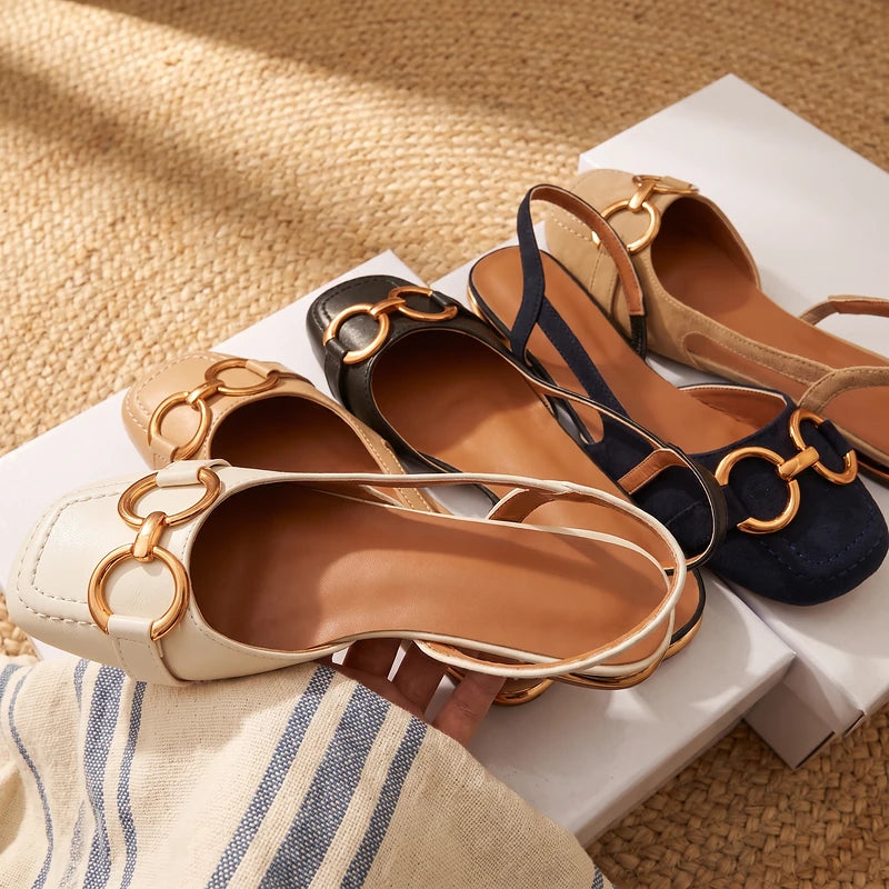 Delphine Women's Horsebit Slingback Flats