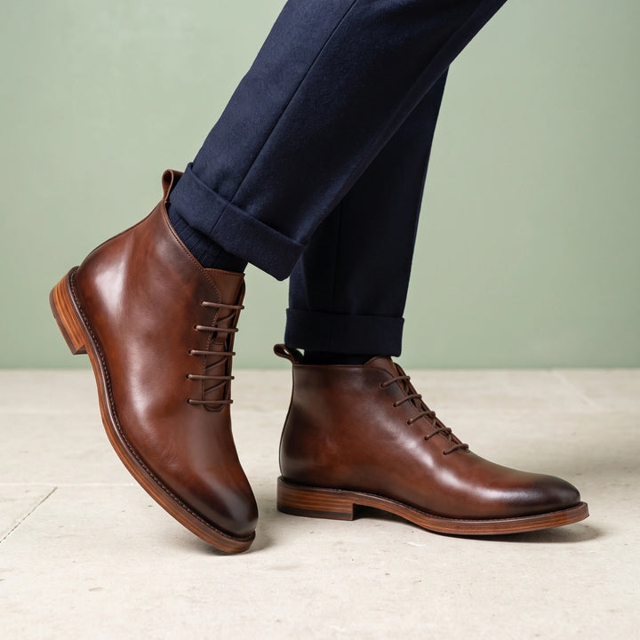 Ferdinando Full Grain Leather Goodyear Welt Boots - Brown