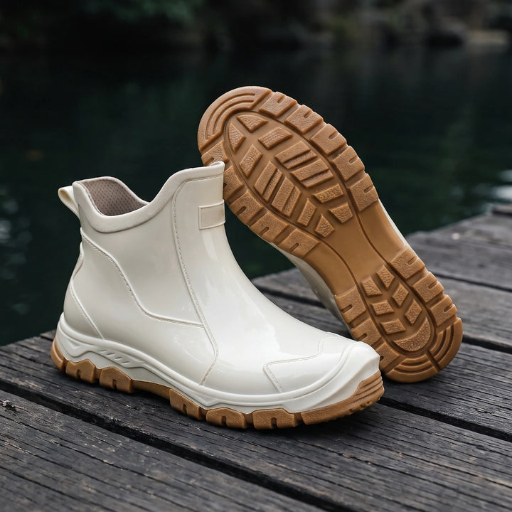 Fraser Rubber Lug Sole Rain Boots - White