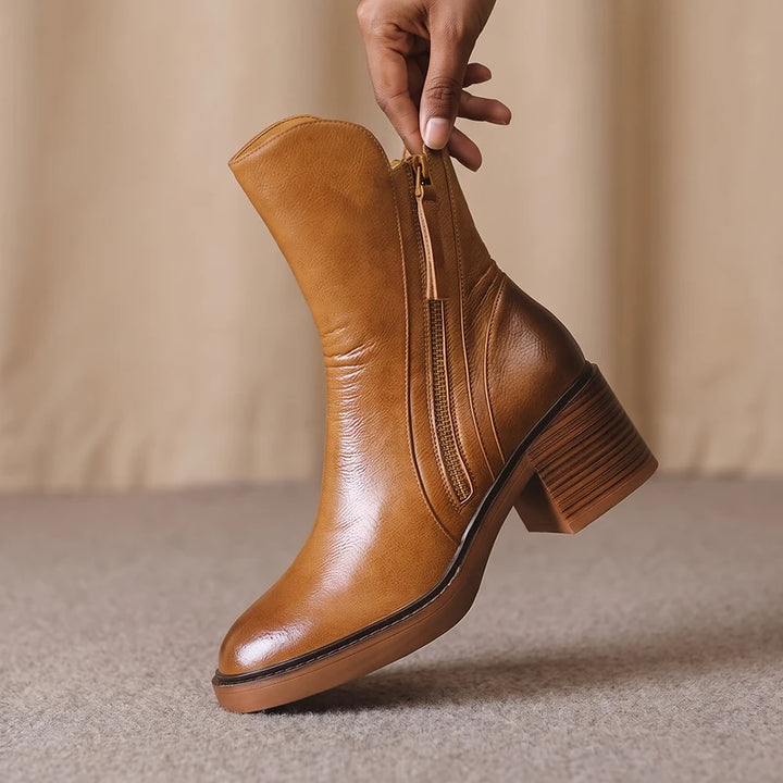 Odette Women's Tassel Zip Ankle Boots - Brown