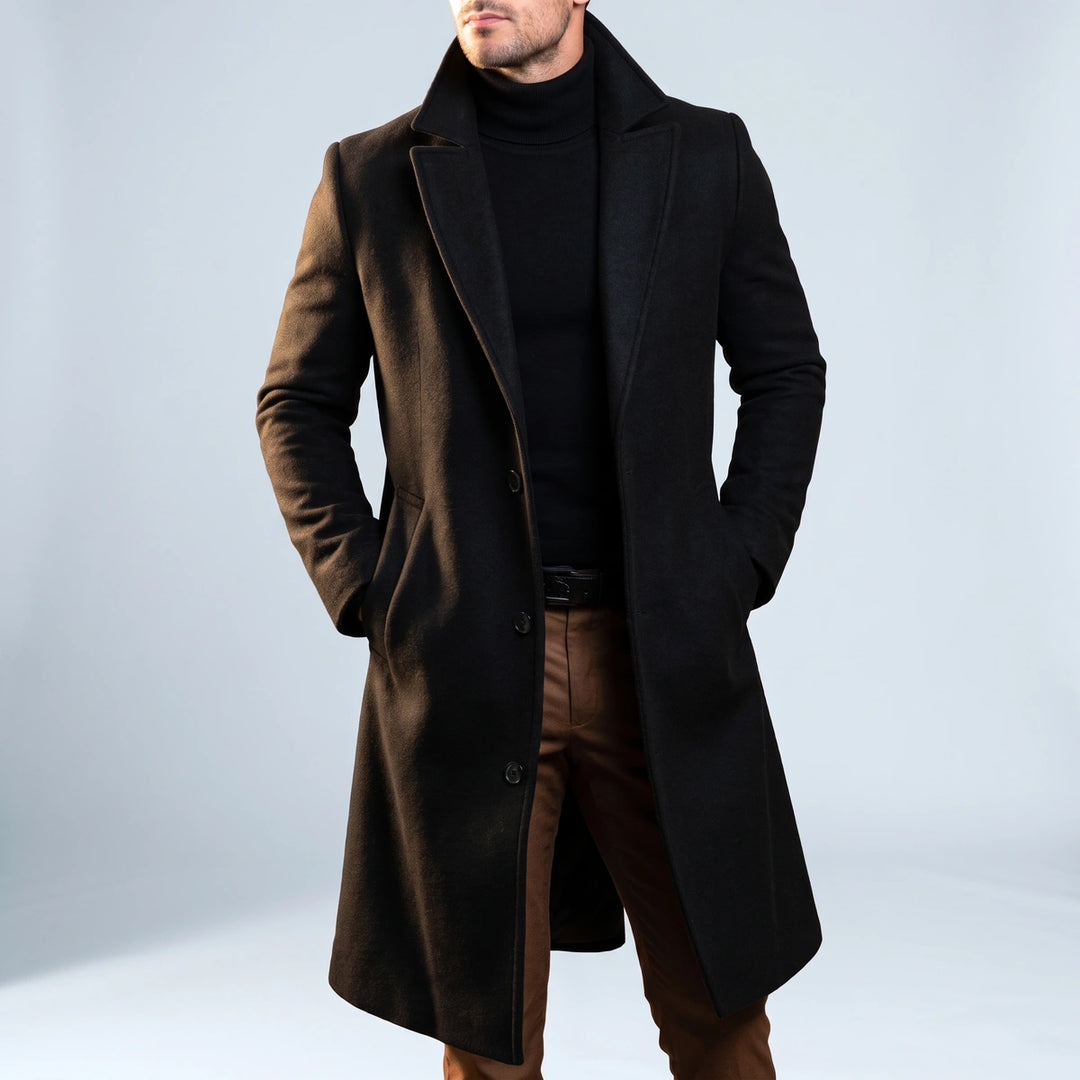 Harcourt Wool Tailored Overcoat - Black