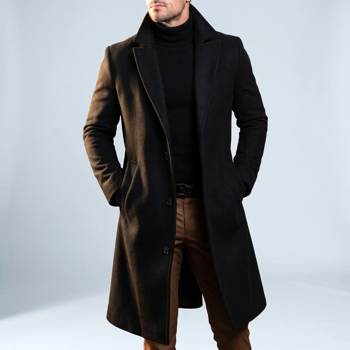 Harcourt Wool Tailored Overcoat - Black
