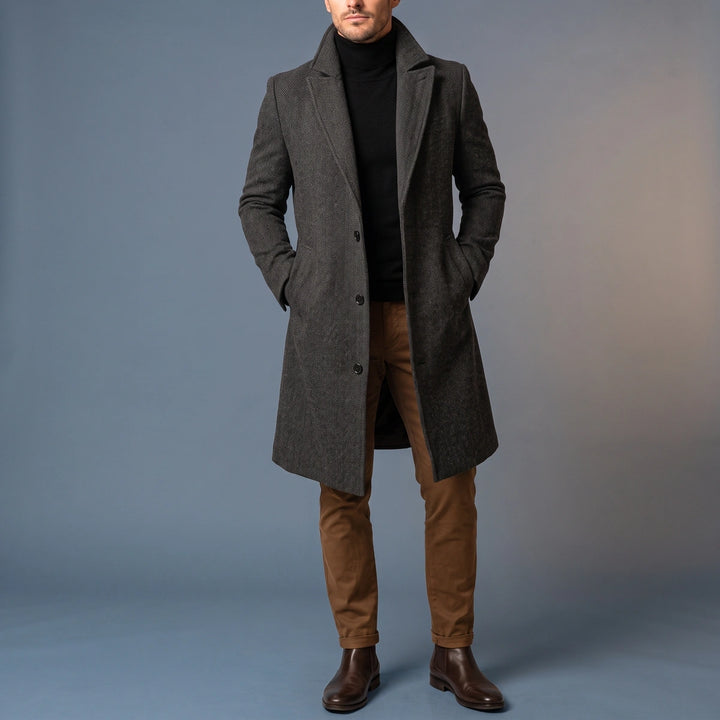 Harcourt Wool Tailored Overcoat - Gray