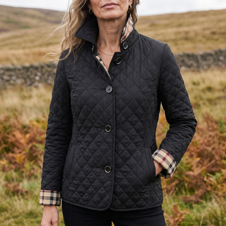 Harriet Diamond Quilted Jacket - Black