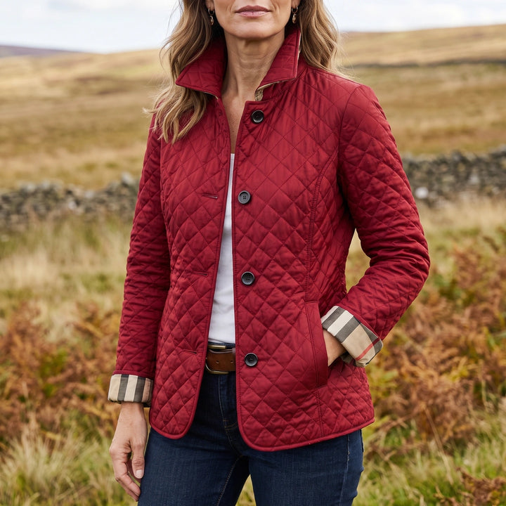 Harriet Diamond Quilted Jacket - Red