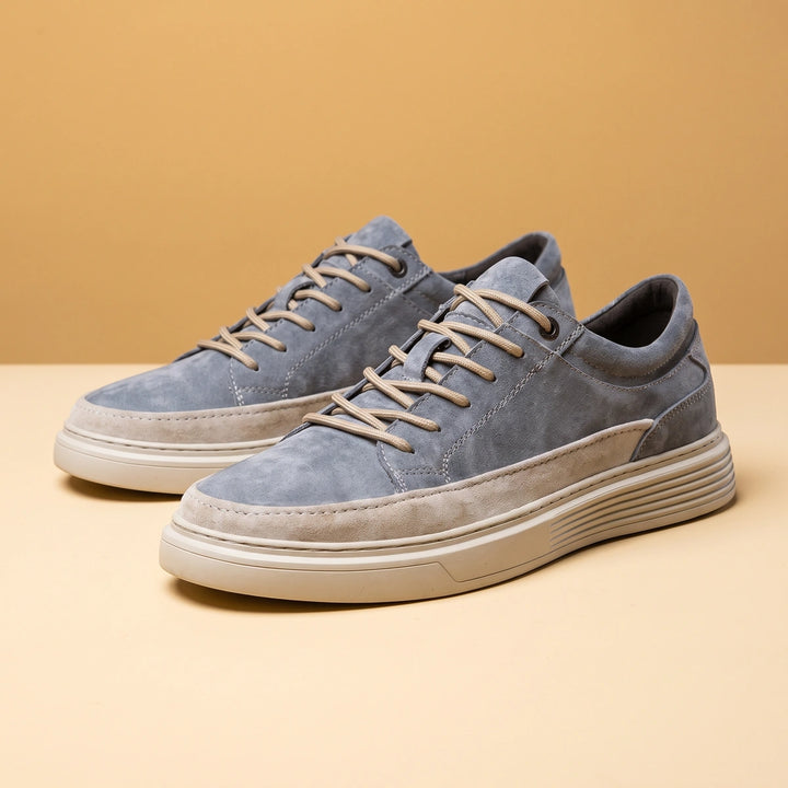 Ilario Genuine Suede Orthopedic Height Sneakers - Gray