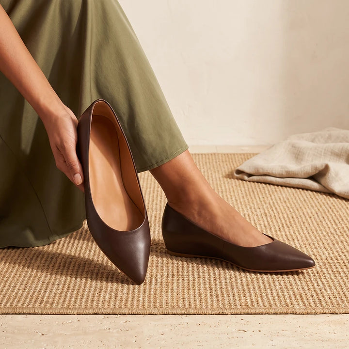 Marion Women's Pointed Ballet Flats - Brown