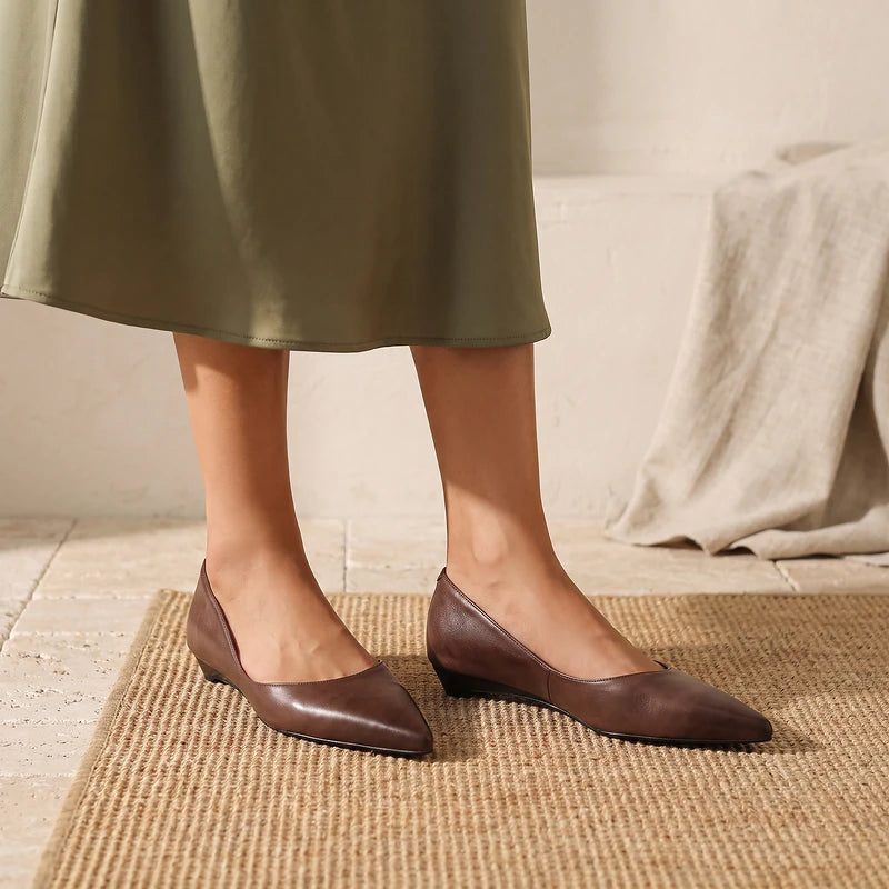Marion Women's Pointed Ballet Flats - Brown