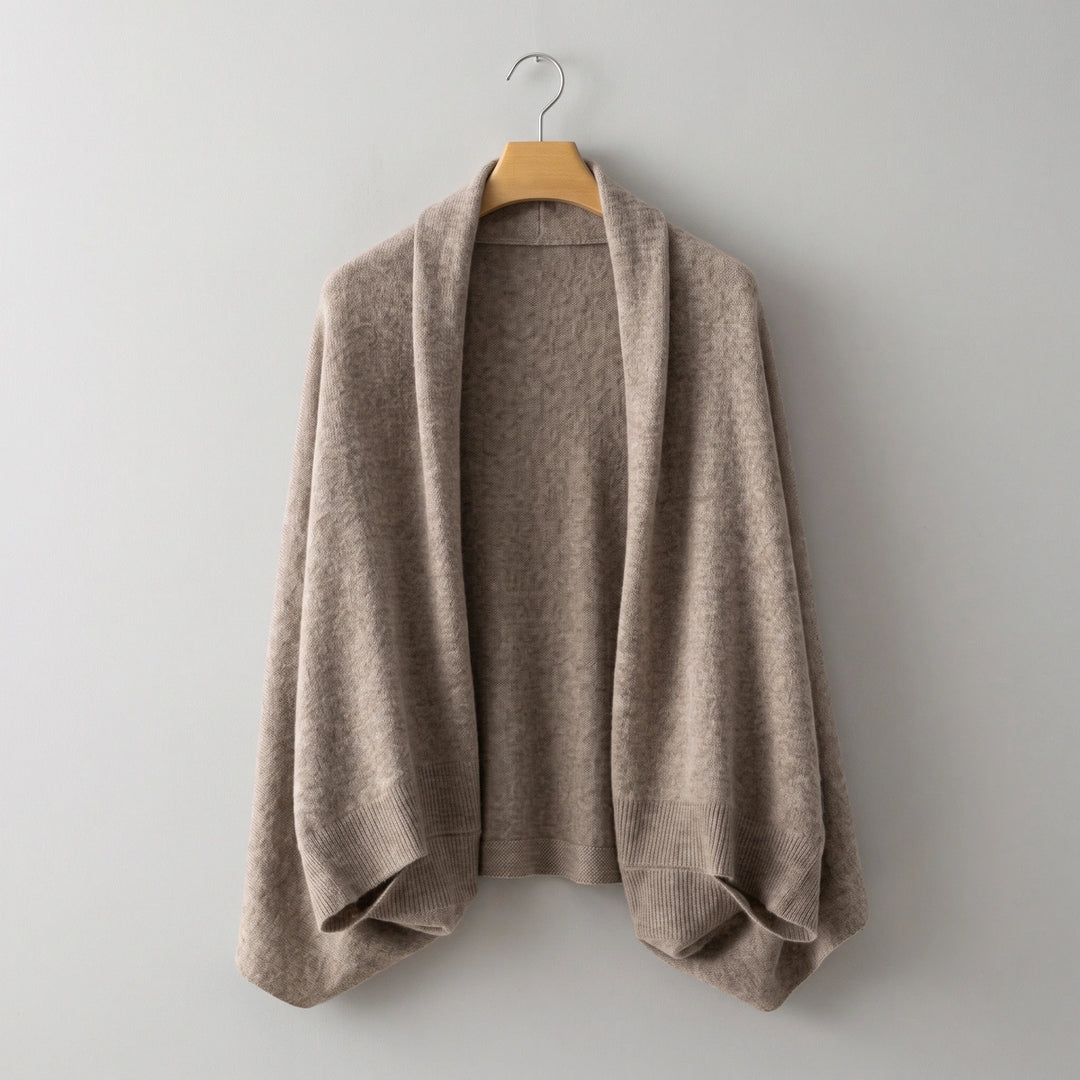 Iris Pure Wool Shawl Cardigan - Camel