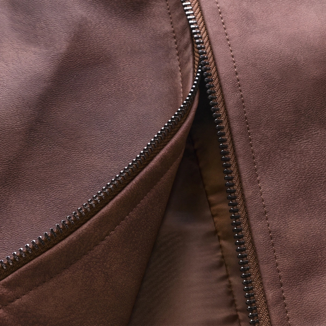 Jackson Genuine Leather Zip Front Jacket - Brown
