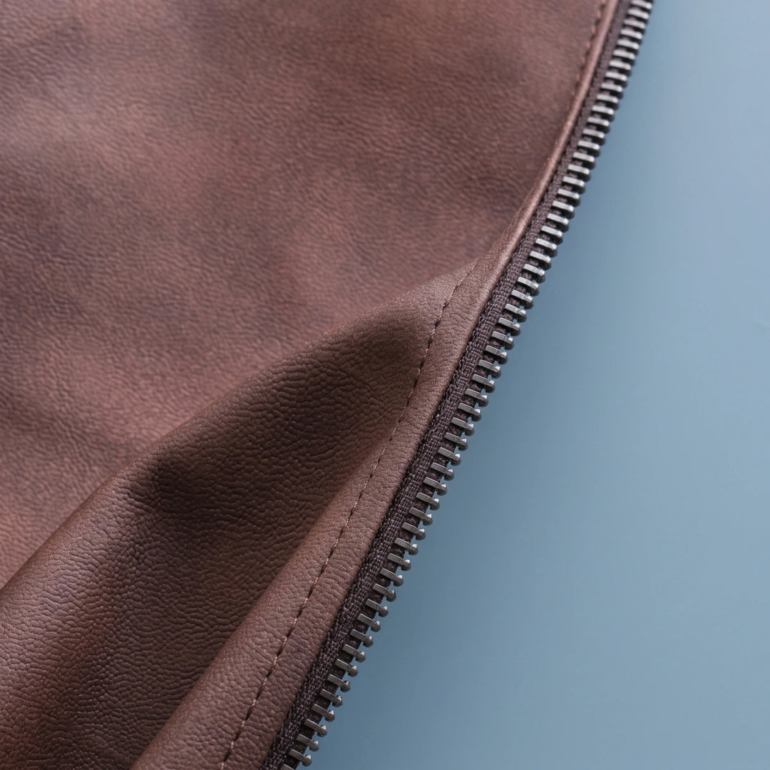 Jackson Genuine Leather Zip Front Jacket - Brown