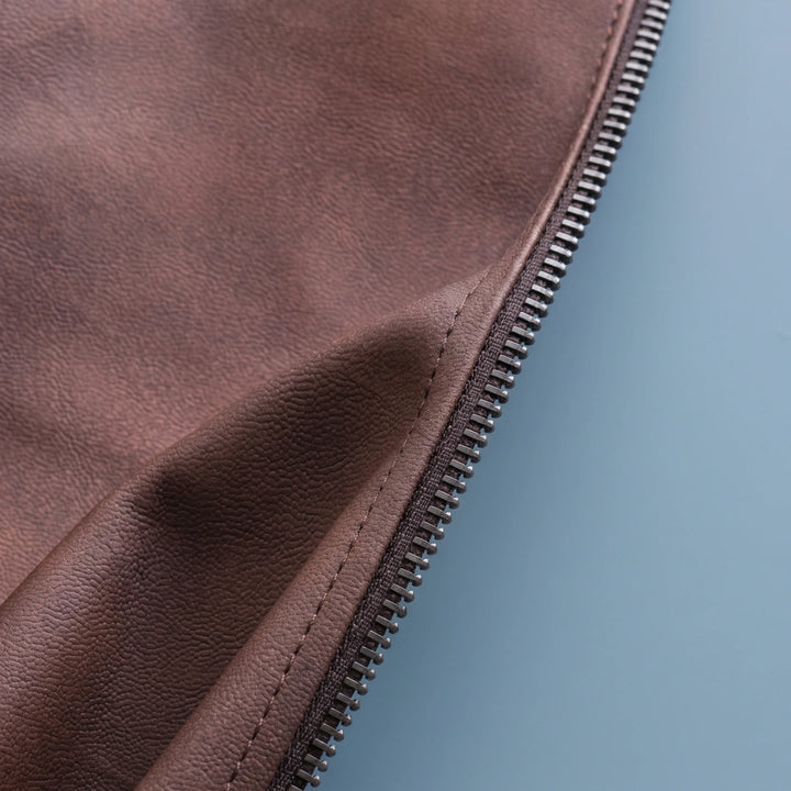 Jackson Genuine Leather Zip Front Jacket - Brown