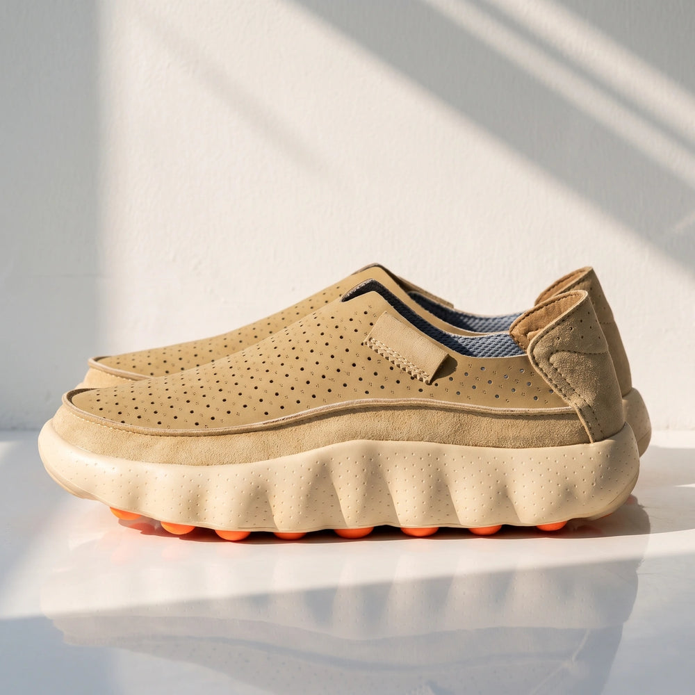 Jared Breathable Pod Sole Loafers - Apricot