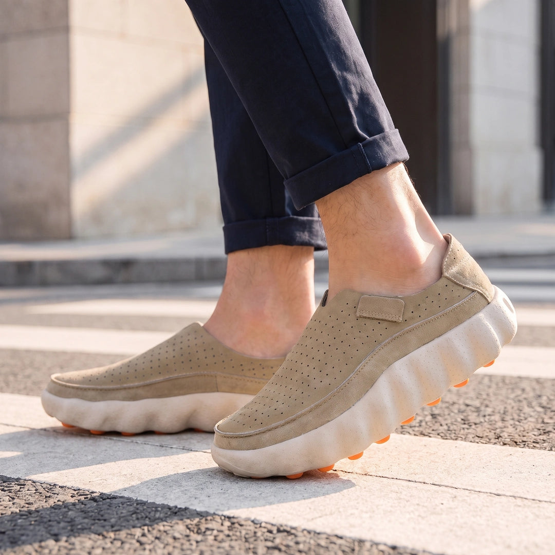 Jared Breathable Pod Sole Loafers - Apricot